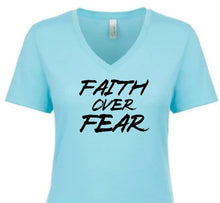 Load image into Gallery viewer, Choose Faith Over Fear V-Neck T-Shirt