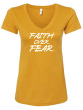 Load image into Gallery viewer, Choose Faith Over Fear V-Neck T-Shirt