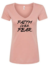 Load image into Gallery viewer, Choose Faith Over Fear V-Neck T-Shirt