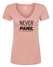 Load image into Gallery viewer, Never Panic Women's V Neck T-Shirt