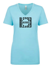 Load image into Gallery viewer, Blessed Women's V Neck T-Shirt
