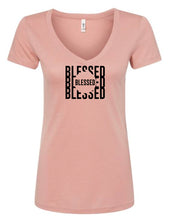 Load image into Gallery viewer, Blessed Women's V Neck T-Shirt
