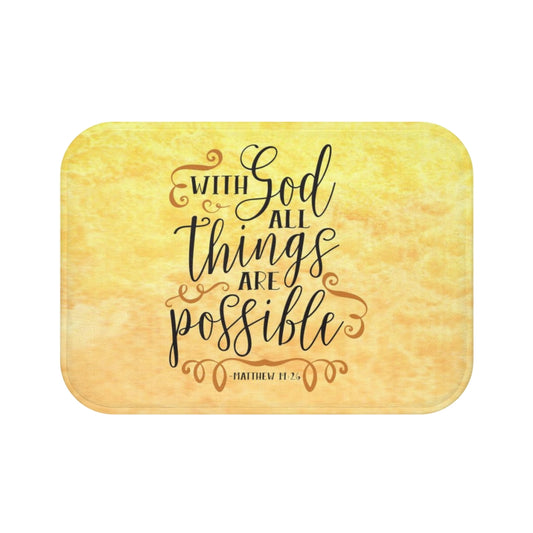 With God All Things Are Possible Matthew 19:26 Bath Mat