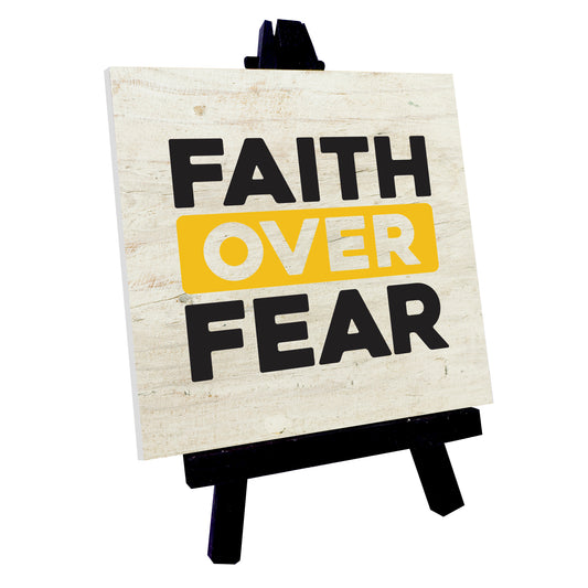 Faith Over Fear Decorative Christian Easel
