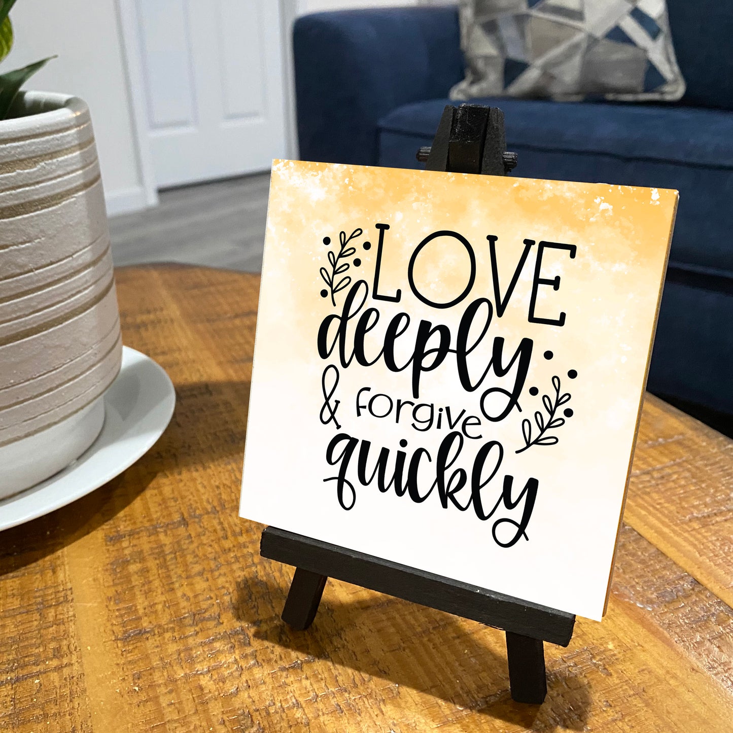 Love Deeply Ceramic Tile With Easel