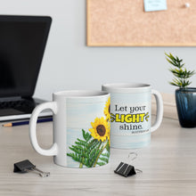 Load image into Gallery viewer, Let Your Light Shine Sunflower Christian Mug
