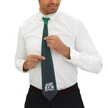 Load image into Gallery viewer, Inspiring Necktie - &quot;God is My Refuge&quot; - Elegant Green Design for Faith and Style
