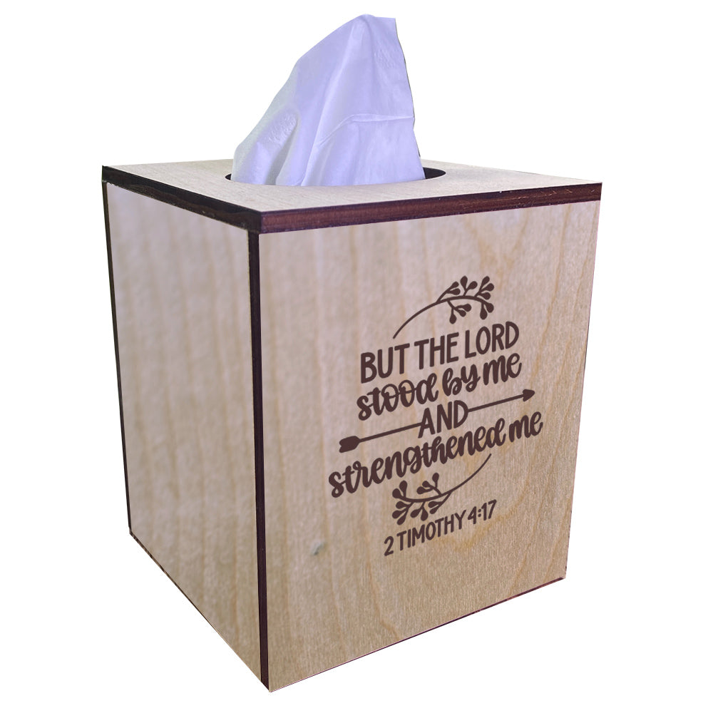 Christian Tissue Box Cover - 2 Timothy 4:17