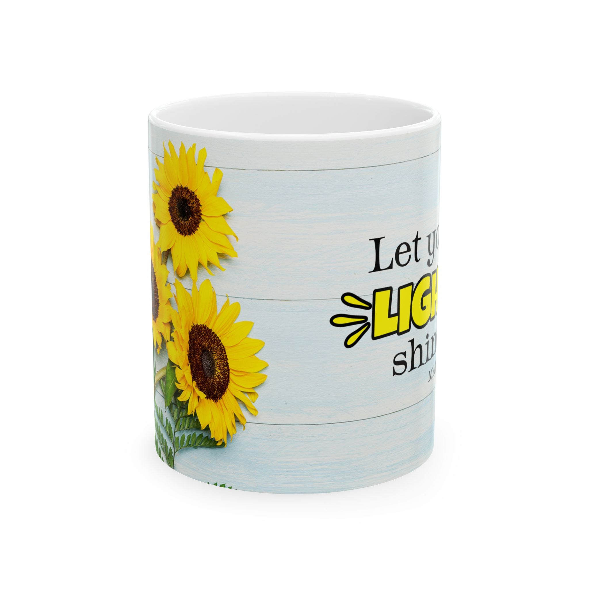 Let Your Light Shine Sunflower Christian Mug