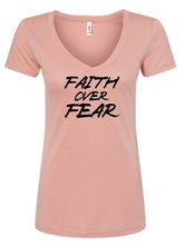 Load image into Gallery viewer, Choose Faith Over Fear V-Neck T-Shirt
