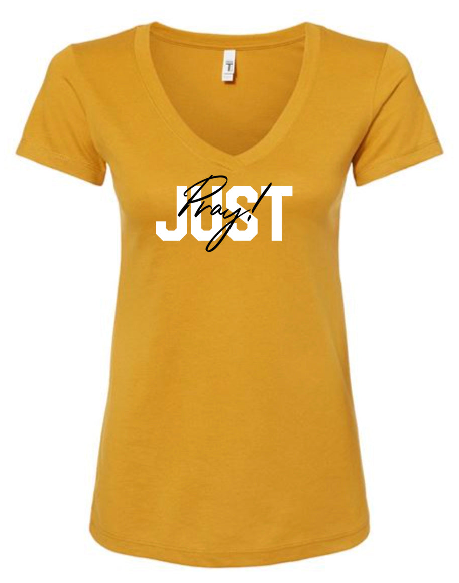 Just Pray Women's V Neck T-Shirt