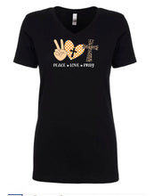 Load image into Gallery viewer, Peace, Love, Pray Women&#39;s V Neck T-Shirt
