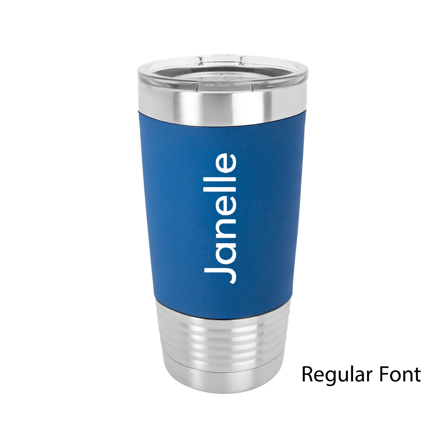 Personalized Polar Camel 20 oz. Tumbler with Silicone Grip and Clear Lid