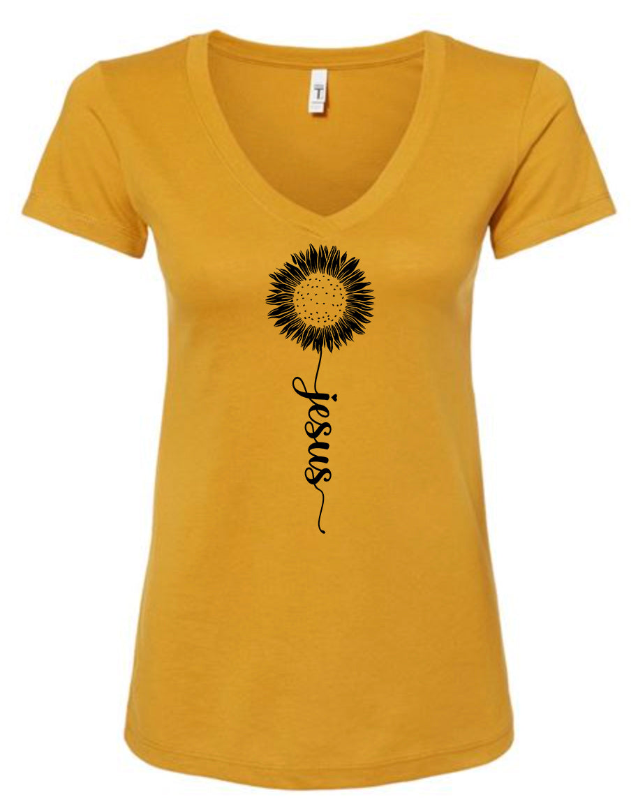 Sunflower Women's V Neck T-Shirt