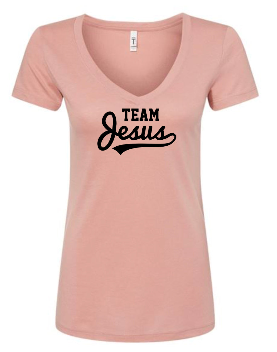 Team Jesus Women's V Neck T-Shirt