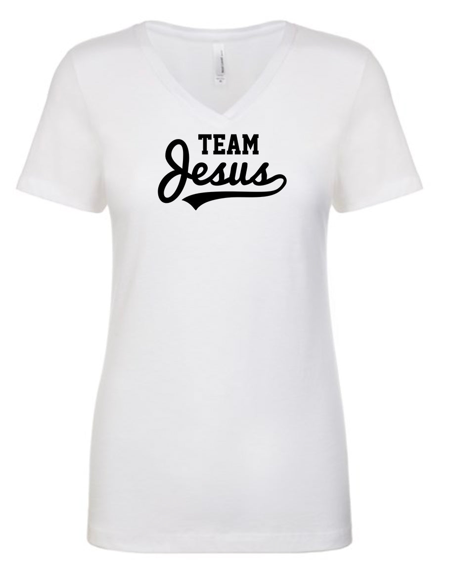 Team Jesus Women's V Neck T-Shirt