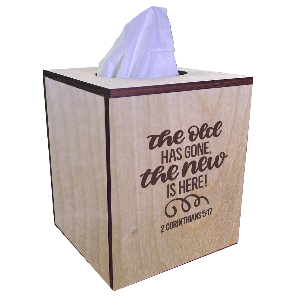 Christian Tissue Box Cover - 2 Corinthians 5:17