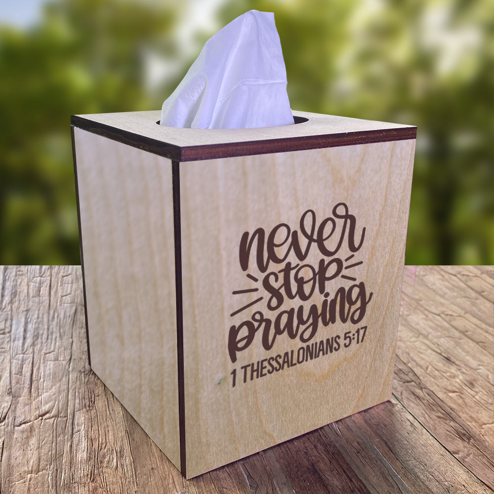 Christian Tissue Box Cover - 1 Thessalonians 5:17