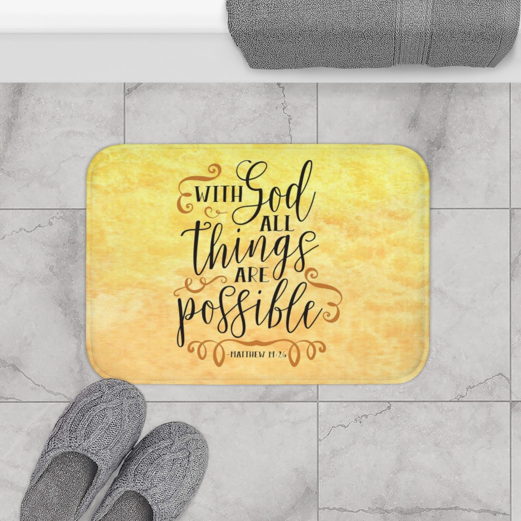 With God All Things Are Possible Bath Mat