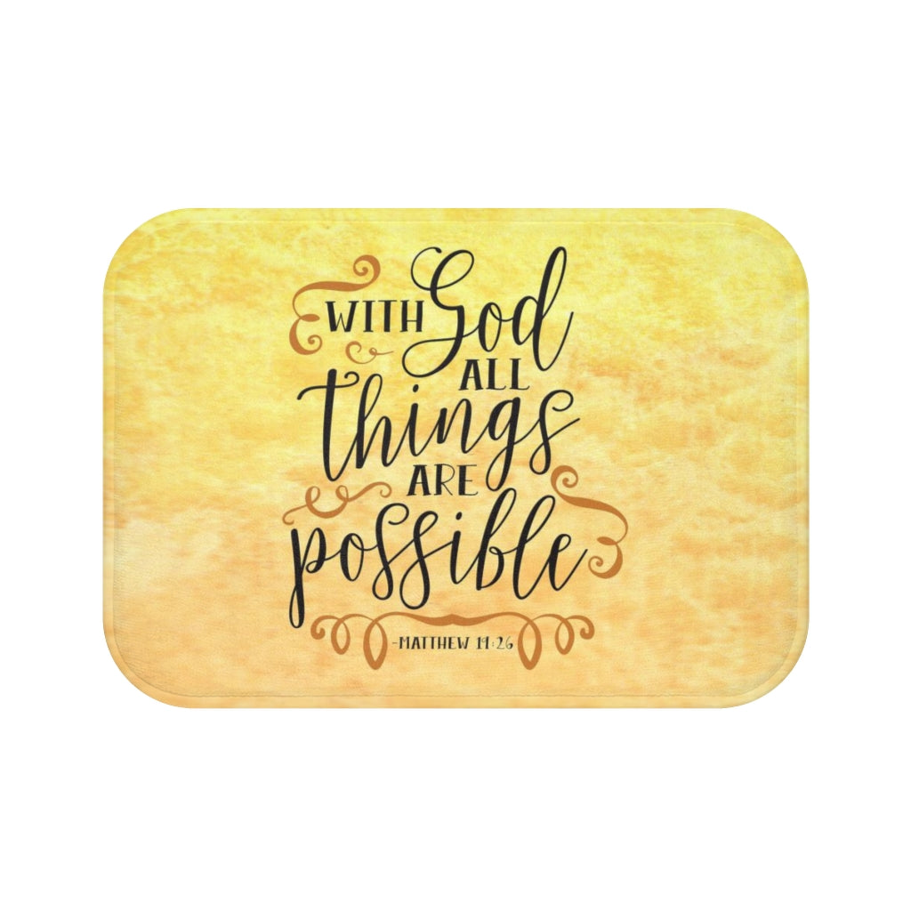 With God All Things Are Possible Bath Mat