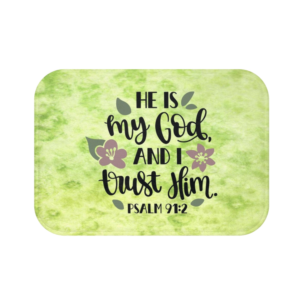 "He Is My God" Christian Bath Mat