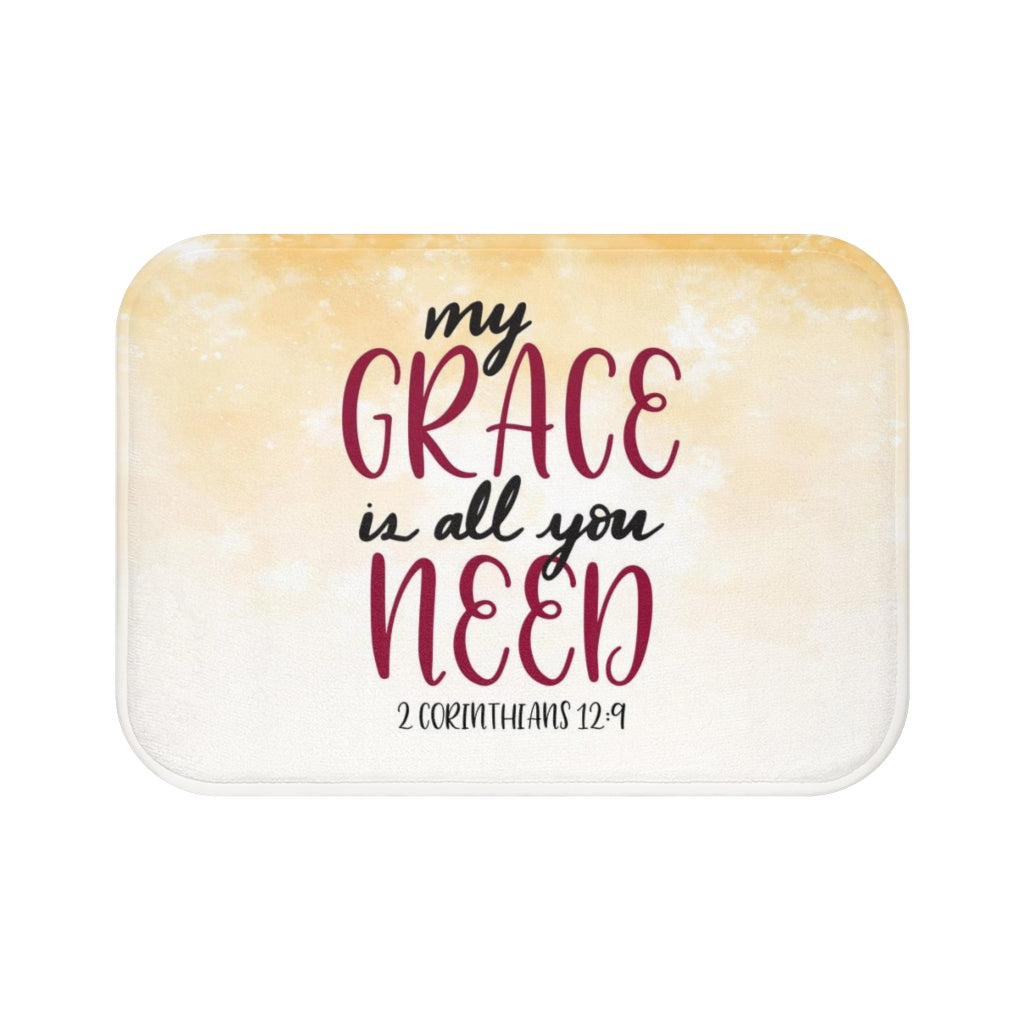 My Grace Is All You Need 2 Corin. 12:19 Christian Bath Mat