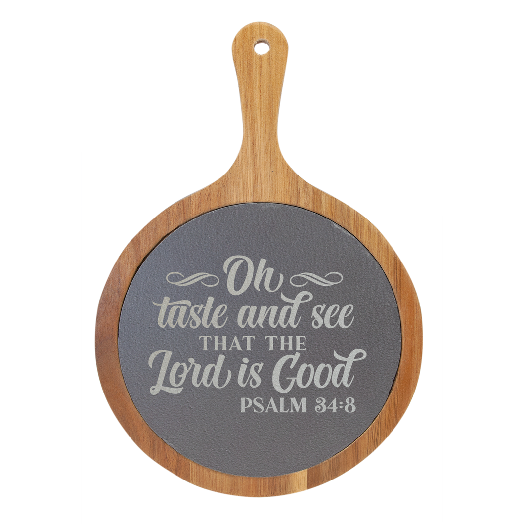 The Lord Is Good Acacia Wood Serving Board