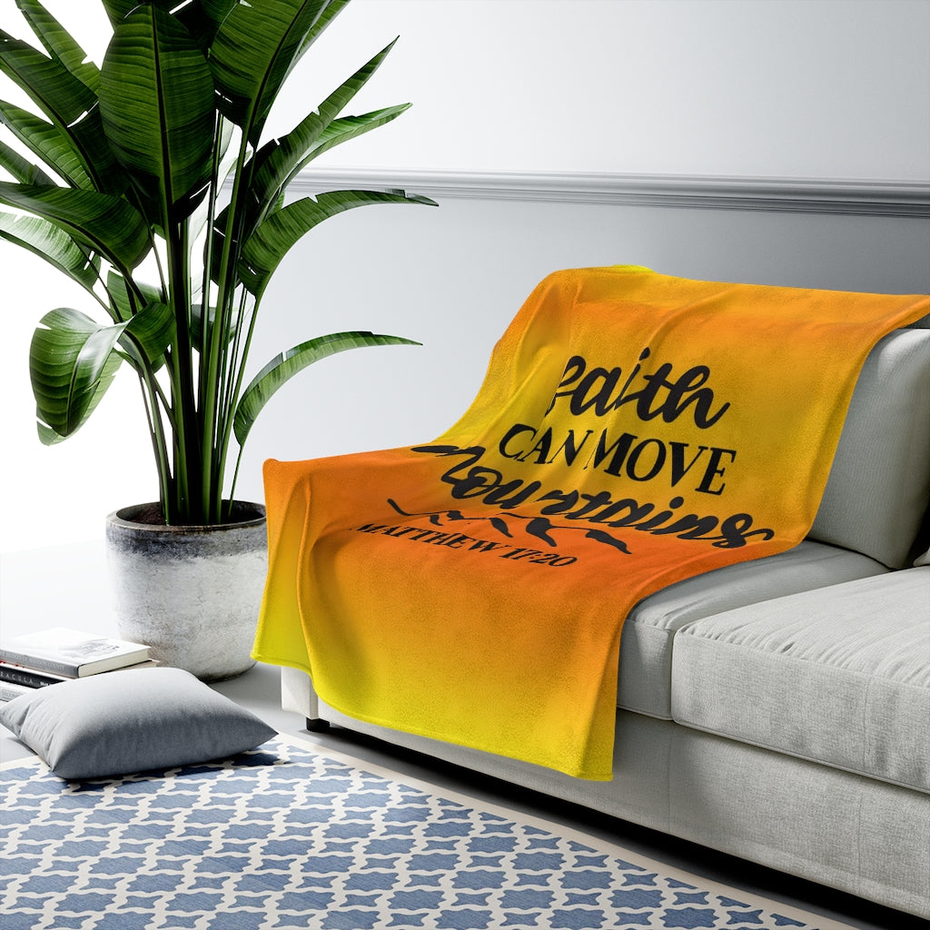 Faith Can Move Mountains Velveteen Plush Blanket