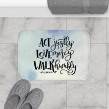 Load image into Gallery viewer, Act, Love and Walk Christian Bath Mat
