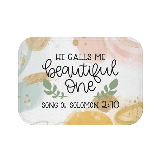 He Calls Me Beautiful One Song Of Solomon 2:10 Bath Mat