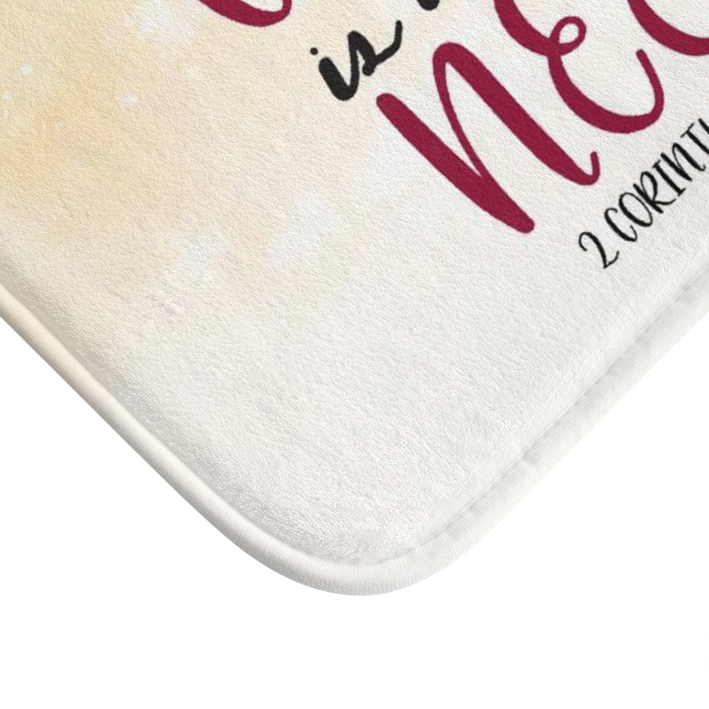 My Grace Is All You Need 2 Corin. 12:19 Christian Bath Mat